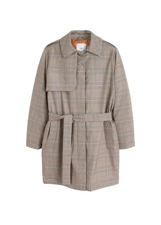 MANGO Checkered quilted trench
