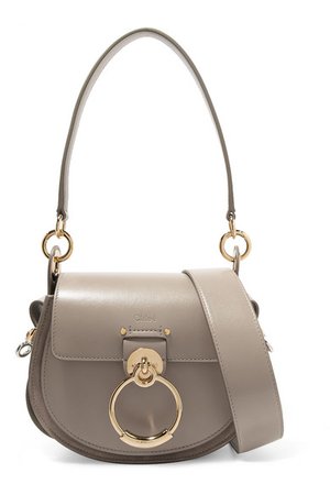 Chloé | Tess small leather and suede shoulder bag | NET-A-PORTER.COM