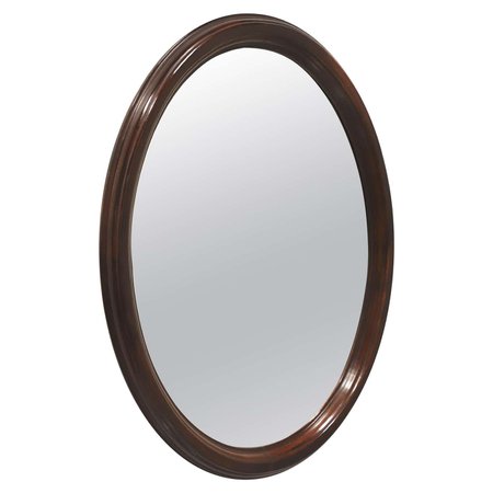 Vintage Traditional Style Mahogany Oval Wall Mirror For Sale at 1stDibs