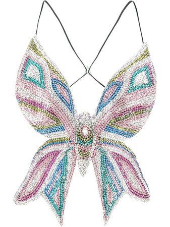 AREA embellished butterfly-shaped top