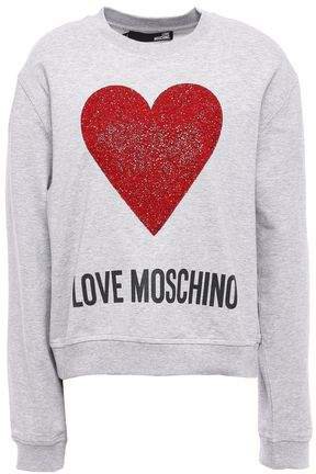 Embellished Printed French Cotton-blend Terry Sweatshirt