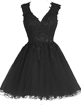 Homecoming Dress Short Cocktail Dress Lace Homecoming Dress Tulle V Neck Prom Dresses Appliques at Amazon Women’s Clothing store