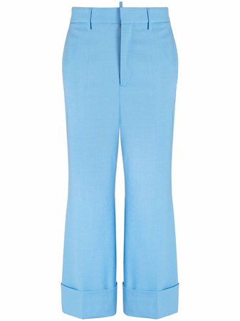 Shop Dsquared2 cropped turn-up trousers with Express Delivery - FARFETCH