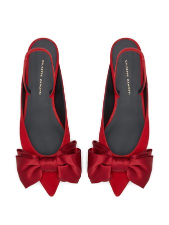 Giuseppe Zanotti Bow Slingback Ballerina Shoes E050009002 Red | Farfetch
