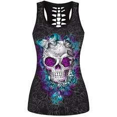 graphic tees black lady skull - Google Search