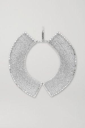 Silver Rhodium-plated crystal necklace | Alessandra Rich | NET-A-PORTER