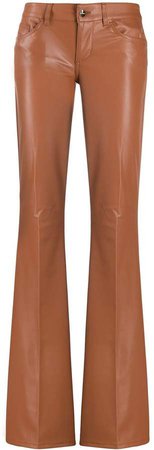 faux-leather flared trousers