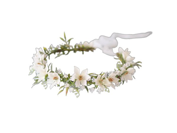 Lily of the valley flower crown, white flower head wreath wedding, dainty flower crown, wedding floral crown, woodland wedding headband