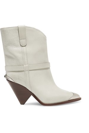 Isabel Marant | Lamsy metal-trimmed leather cowboy boots | NET-A-PORTER.COM