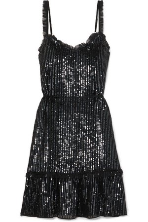 Needle & Thread | Tulle-trimmed sequined chiffon dress | NET-A-PORTER.COM