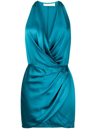 Michelle Mason silk halterneck mini dress