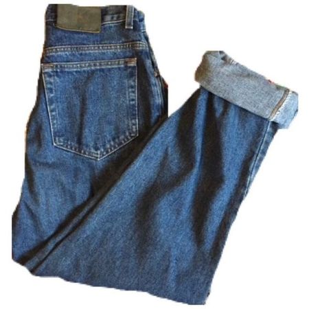 folded blue jeans