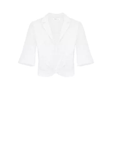 BCBGeneration Cropped Twist Front Top | Bloomingdale's white