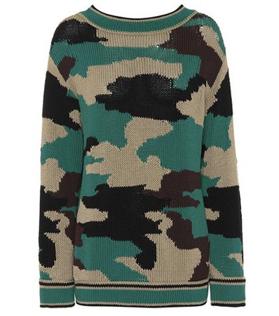 Camouflage cotton sweater