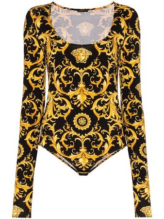 VERSACE baroque-print bodysuit