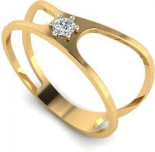 futuristic gold band ring