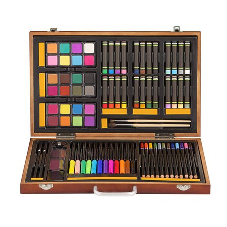 Darice 80-Piece Deluxe Art Set – Art Supplies for Drawing, Painting and More in a Compact, Portable Case - Makes a Great Gift for Beginner and Serious Artists 1103-08