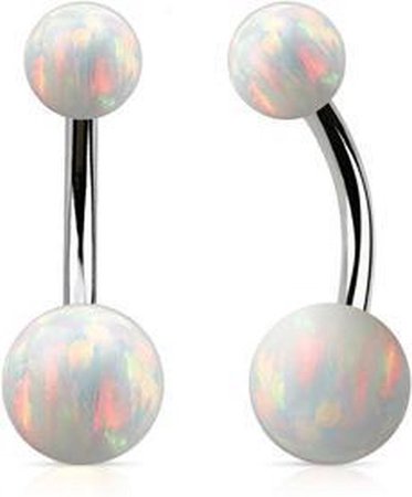 bol.com | Titanium Navel Piercing - Opaal Wit