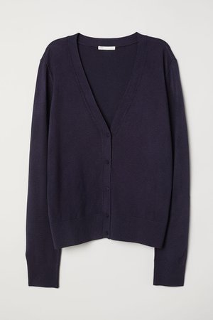 Fine-knit Cardigan - Dark blue - Ladies | H&M US