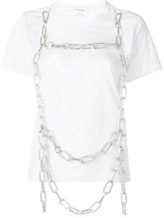 Comme Des Garçons Chain Embellished T-Shirt GCT040S19 White | Farfetch
