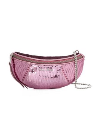 Miu Miu Sequinned Leather Belt Bag 5BL010VOOO959 Pink | Farfetch