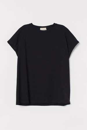 Silk-blend T-shirt - Black