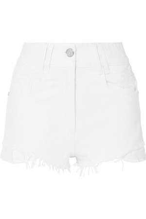 Balmain | Distressed denim shorts | NET-A-PORTER.COM