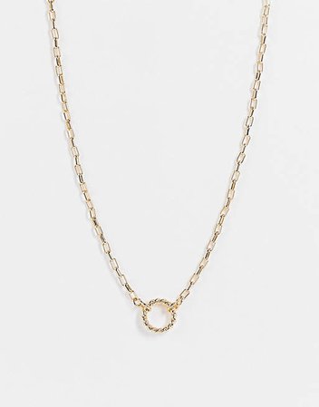 ASOS DESIGN necklace with circle pendant in gold tone | ASOS