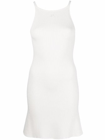 Courrèges logo-embroidered Ribbed Mini Dress - Farfetch