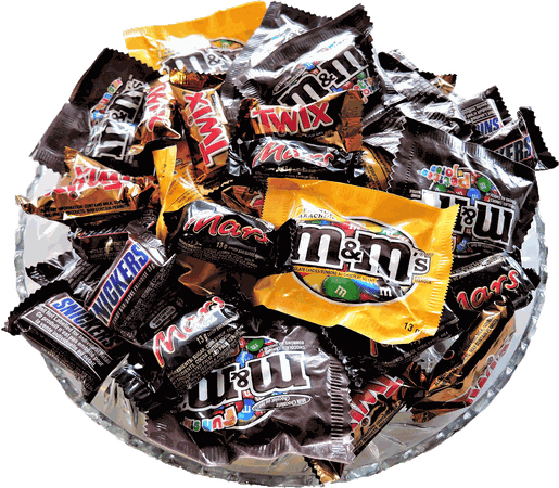 Free Big Bowl of Halloween Trick or Treat Candy PNG Image