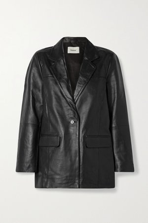 Black + NET SUSTAIN Brooke leather blazer | Deadwood | NET-A-PORTER