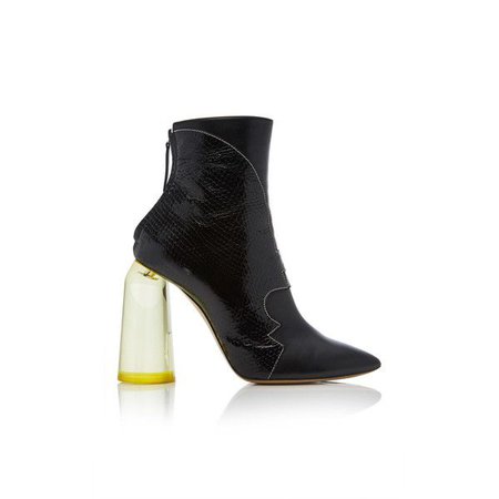 Ellery High Heel Ankle Boot with Yellow Heel ($1,250) ❤ liked on Polyvore featuring shoes, boots, ankle booties, black, black boots, ankle boots, black booties, black ankle boots and high heel bootie - Google Search