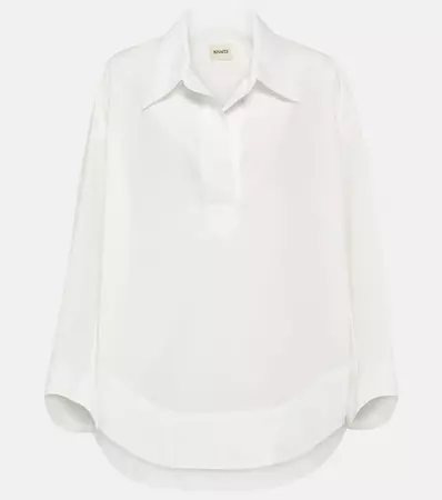 Melan Cotton Poplin Shirt in White - Khaite | Mytheresa