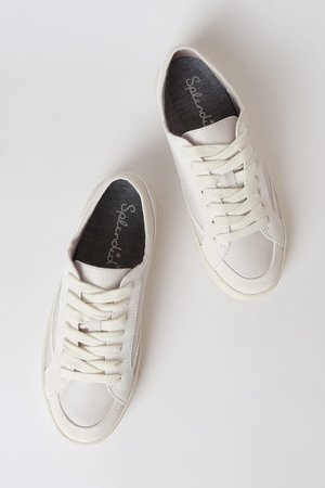 Splendid Lowell White - Suede Sneakers - Classic Lace-Up Sneakers