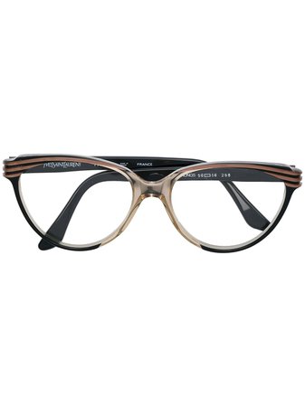 Yves Saint Laurent Pre-Owned striped frame glasses - FARFETCH