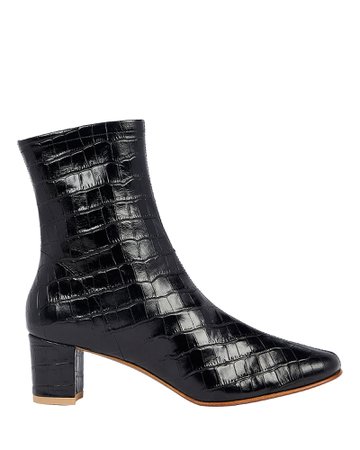 BY FAR | Sofia Croc-Embossed Leather Booties | INTERMIX®