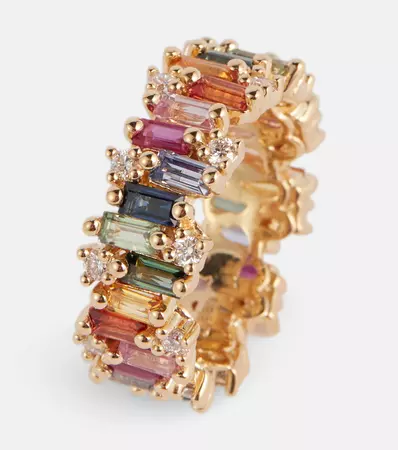 Audrey 18 Kt Gold Ring With Sapphires And Diamonds in Multicoloured - Suzanne Kalan | Mytheresa