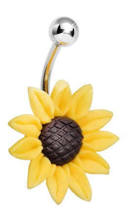 sunflower bellybutton ring