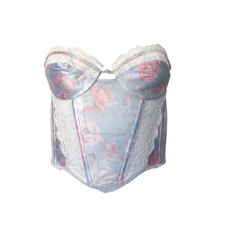 Dior Baby Blue Floral Lace Corset – Treasures of NYC