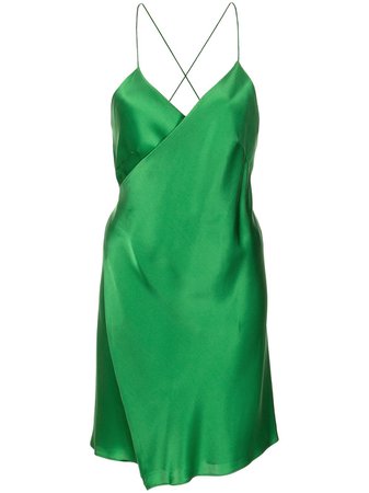 Michelle Mason Satin Wrap Mini Dress - Farfetch