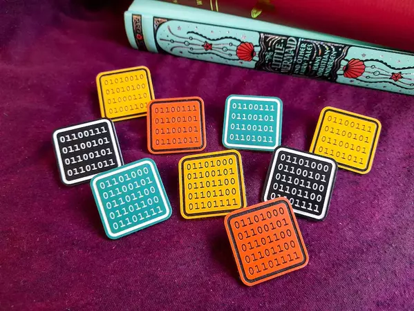 Binary Hello Pin Badge, Computer Science, Coding, Geek, Coloured Acrylic - Etsy