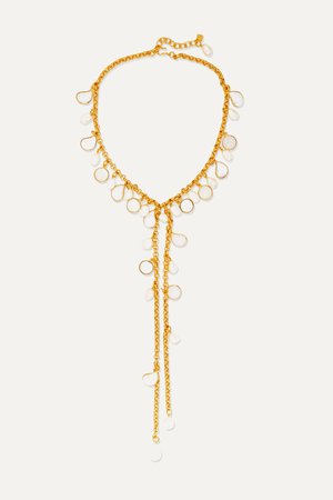 Gold Gold-plated, glass and pearl necklace | Loulou de la Falaise | NET-A-PORTER
