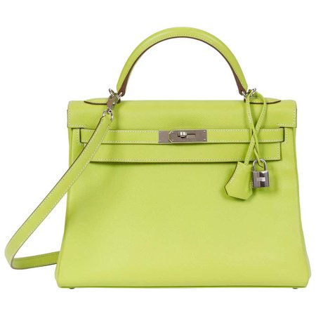 Hermes Candy Kelly 32 Kiwi/Lichen Epsom For Sale at 1stdibs