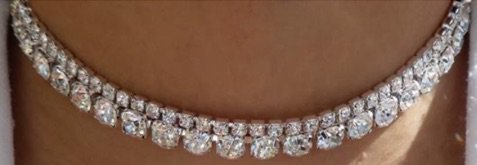 Silver Crystal Choker Necklace