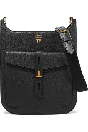 TOM FORD | T Twist textured-leather shoulder bag | NET-A-PORTER.COM