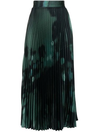 Agnona Pleated Printed Skirt - Farfetch