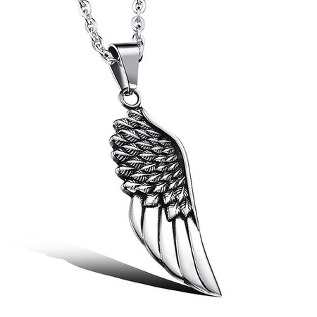 Angel wings pendant necklaces vintage jewelry men necklace link chain stainless steel accessories rock mens jewellery (5pcs/lot)-in Pendant Necklaces from Jewelry & Accessories on AliExpress - 11.11_Double 11_Singles' Day