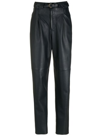 Nk leather straight trousers - FARFETCH