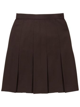 Short pleated brown skirt