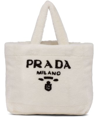 Shop white Prada shearling tote bag with Afterpay - Farfetch Australia